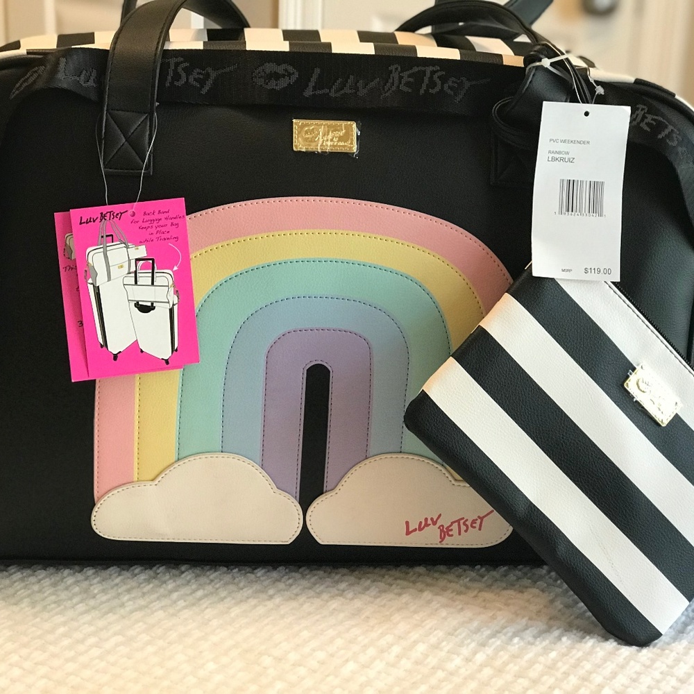 SOLD Betsey Johnson Rainbow Weekender Bag